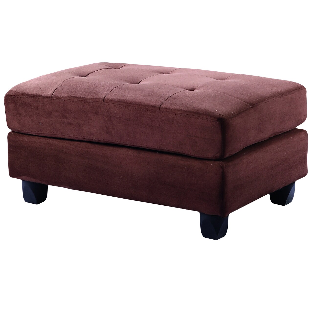 Contemporary Home Living Upholstered Tufted Ottoman - 38" - Brown